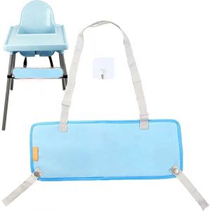 Repose-Pieds pour Chaise Haute, Réglable Antidérapant Repose-pieds en Tissu pour Chaise Haute Enfant Tapis de Pied Tricoté Compatible avec la Chaise Haute Ikea (bleu) (CFWLKJ, neuf)