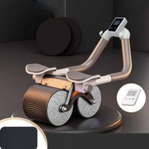 Ab Roller Wheel, Roulette Abdominaux, Rouleau Abdominal à Rebond Automatique, AB Roller pour Abdominaux, Roue D'Exercice Ab Roller avec Minuterie, Roue Abdominale avec Tapis d'entraînement (ZonQ, neuf)