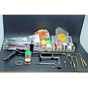 Olax Kit d'outils de fixation des mouches avec étau, fil, fil de finition, bobines, pince à hisser (olax electronics, neuf)