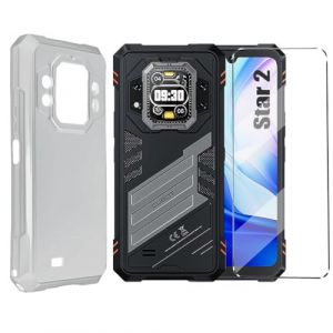 Coque + 1Pcs Verre trempé Protection Compatible with Cubot Kingkong Star 2 Coke Coque de Protection Compatible with Cubot Kingkong Star 2 étui Housse Etui Protection et protège écran Antichoc,Clear (HuiYouMY, neuf)
