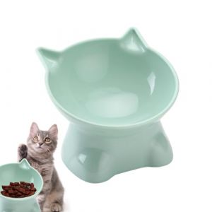 Bol Orthopédique pour Chat,Bol De Nourriture pour Chat Inclinable À 15 Degrés sans Déversement,Bol pour Chat Peu Profond De 13,5cm, Gamelle Plate pour Chat,gamelle De Nourriture Surélevée pour Chat (dranng, neuf)