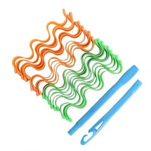 Kit de Style Boucles en Spirale pour Boucles Naturelles, Femmes Filles en Plastique en Résine, Fer à Chaleur, Coiffures de Bricolage à la Maison (25cm de nems impériaux (18 (Beiyizhu, neuf)