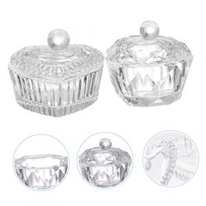 DEARMAMY 2pi&egrave;ces Coupelle Verre Avec Couvercle Pour M&eacute;lange De Poudre &agrave; Ongles R&eacute;cipient Pour Liquide Godet Pour Nail Art (Liiane, neuf)