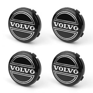 4 Pièces Cache Moyeu 64mm, JANDH Capuchon de Moyeu Volvo, ABS Enjoliveurs de Voiture en avec Logo, Chapeau de Centre de Jante Enjoliveurs pour Modèles Volvo (YZDONGY, neuf)