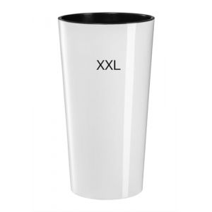 MELTOM Pot de Fleurs Rond Ultra Brillant avec Insert Amovible - Dimensions : S/D x H : 14 x 26 cm - Blanc (Blanc, XXL) (MelTom, neuf)