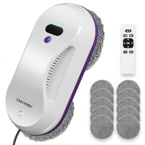 CHOVERY CL-2 Robot Nettoyeur de vitres avec télécommande, Nettoyeur de vitres Automatique, Nettoyeur de vitres, Robot de Nettoyage de vitres, 3000 Pa(Blanc) (fansheng-EC, neuf)