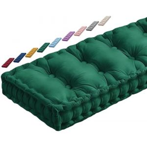 JORTUIO Coussin de Banc Interieur 1 2 3 ou 4 Places, Coussin de Si&egrave;ge de Banc 120x40/100x40/140x40/80x40cm Coussin d'assise pour Banc 10cm d'&eacute;paisseur Mobilier Coussin De Sol(Vert fonc&eacute;,80x40x10cm) (Danansentt Shop, neuf)