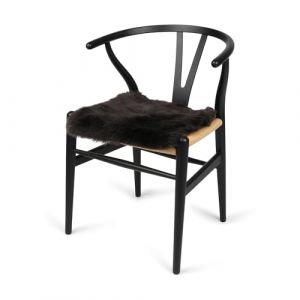 Nordic Sheep Coussin de si&egrave;ge Peau de Mouton 40x40 cm | Oreiller en Peau d'agneau et Coussin Moelleux en Poils Longs de Nouvelle-Z&eacute;lande | Id&eacute;al pour canap&eacute;, Chaise et lit | Couleur: Chocolat (NATURES Collection, neuf)