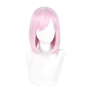 Cosplay Wig Perruque Anime Fate Cosplay Mash Kyrielight Perruque, Perruque Bob Rose Courte, Perruque Costume Halloween, for Halloween, Fête Costumée, Spectacle Anime, Événement Cosplay, Concerts (good stuff A, neuf)
