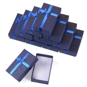 FASHEWELRY Lot de 12 boîtes de rangement pour bijoux, colliers, bracelets, boucles d'oreilles, bagues, boîtes en carton, emballage de bijoux, 8,35 x 5,35 x 2,95 cm (Biyun Jewelry EU, neuf)