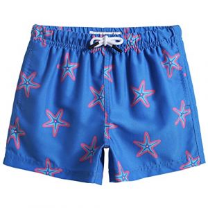 MaaMgic Short de Bains D'Ete Garcons Filles avec Slip Filet Maillot de Bain Enfant à la Plage pour Surfer Carton Conception,Étoile de Mer Bleue,4 Ans(4T) (baohui, neuf)