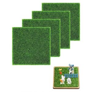 GAJUS Jardin miniature en gazon synthétique en 4 parties, décoration de jardin miniature, mousse artificielle miniature, mousse artificielle miniature en gazon synthétique (guangzhouyihua01, neuf)