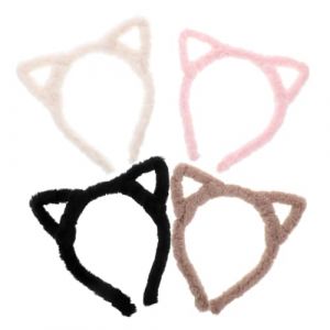 FOMIYES 4 Pièces -tête oreilles de chat creuses Oreilles de Tigre Femme accessoires de costume de chat bandeau se laver le visage bandeau oreilles de oreilles de léopard Peluche (Family&Personal, neuf)