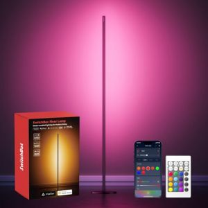 SwitchBot Matter Lampadaire sur Pied Salon, RGBCCT Lampe sur Pied avec Télécommande, Fonctionne avec Apple Home, Alexa, Google Home, Blanc Chaud et Froid, 16 Millions Couleurs, 1200lm, Musique Sync (SwitchBot, neuf)