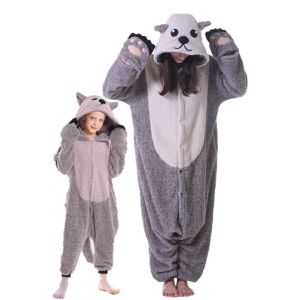 DarkCom Loutre de mer Onesie pour Enfants et Adultes,Vêtements de Nuit Combinaison Parent-Enfant Cosplay Animal Halloween Kigurumi Costume Pyjama de Noël X-L (DarkCom-fr, neuf)