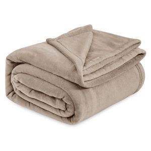 Bedsure Plaid Couverture Polaire Douillette - Plaid Polaire Douce et Chaude 230 x 270 cm, Couverture de Canap&eacute; Lit 2 Personnes, Grand Jet&eacute; de Canap&eacute; en Flanelle, Marron Clair (Bedsure EU, neuf)