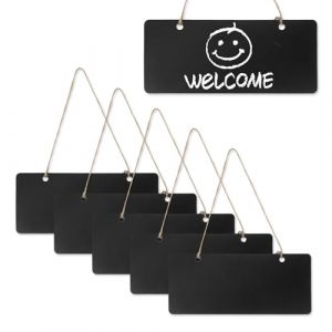 KINHARD 6 Pièces Mini Tableau Noir Table, Ardoise Restaurant, Tableau Noir Suspendu, Marqueurs D'étiquettes, Mini Ardoise, pour Rappels de Marques D'identification (KINHARD, neuf)