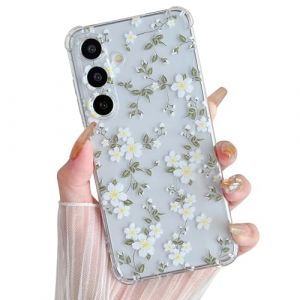 ZTOFERA Étui pour Samsung Galaxy A16 5G/4G, Coque Transparente en TPU Souple avec Motif Fleur, Protection Ultra-Mince en Gel de Silicone Anti-Rayures pour Samsung A16 - Grande Fleurs Blanche (zongTop, neuf)