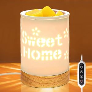 Br&ucirc;leur De Cire &Eacute;lectrique, Br&ucirc;leur Cire Fondant Parfum&eacute;, Lampe &Agrave; Parfum &Eacute;lectrique En C&eacute;ramique, Cubes De Cire Parfum&eacute;s Pour Huiles Essentielles (IKSETERATA, neuf)