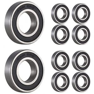 [10 pièces] 6001-2RS Deep Groove Ball Bearings Single Rubber Sealed Ball Bearings for Rollers, Home Appliances Machinery, Industrial (12 x 28 x 8 mm) (ANQIT, neuf)