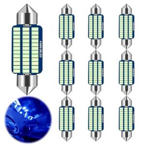 FFTANXS 10 Pcs Ampoule Voiture LED, Led Voiture Interieur 41MM, 12V Ampoule Plafonnier Voiture, Ampoule led interieur voiture, 6500K Eclairage interieur voiture, Lumiere voiture interieur/Glace Bleue (chibishijianaikejiyouxiangongsi, neuf)