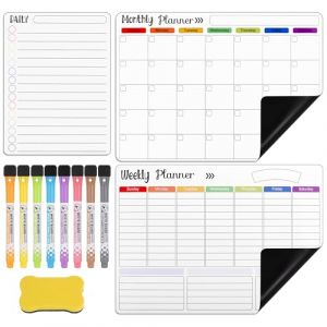 JIANTA Planning de Semaine pour Enfants, 3 Planning Frigo Magnetique To Do List, Hebdomadaire et Quotidien, Tableaux magnétiques frigo, Planning Semaine Effaçable Calendrier Aimanté Frigo (JIANTA, neuf)