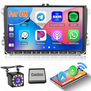Hikity Android 13 Écran Carplay pour 9 Pouces Autoradio 2 Din pour VW Passat B6 B7 Golf 5 6 Jetta T5 Polo Touran Caddy Tiguan Seat avec Navigation GPS Bluetooth Android Auto WiFi Caméra de Recul (wenheyou, neuf)