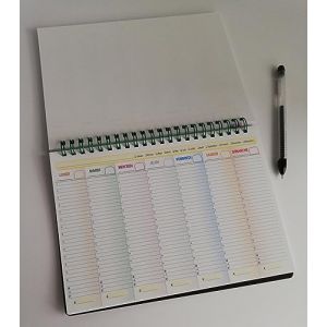 Agenda semainier sans date, spirale, planner planificateur hebdomadaire Format A5 21 x 15 cm perpétuelle (français) (FiLOPLANNeR, neuf)