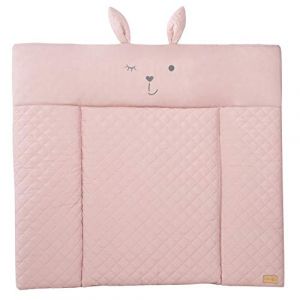 roba Matelas &agrave; Langer Imperm&eacute;able 85 x 75 cm roba Style - Bords Rehauss&eacute;s - pour Table &agrave; Langer - Sans Phtalate - Facile &agrave; Nettoyer - Rose / Visage de Lapin Lily (Kidtini GmbH, neuf)