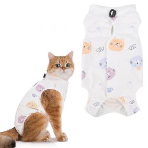 AIYVELU Combinaison de récupération pour chat, Combinaison de récupération pour chat, Combinaison de récupération pour chat, Leotard pour chat postopératoire, Taille M pour 2-4kg (LJt3379, neuf)