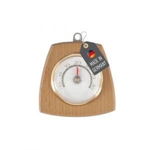 Lantelme Thermomètre d'intérieur avec cadre en bois - Affichage de la température de -10 °C à 50 °C - Analogique - Thermomètre en bois de noyer bimétallique - Avec œillet de suspension en métal (lantelmegmbh, neuf)
