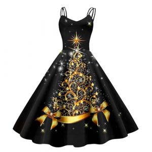 WVONIF Robe M&egrave;re No&euml;l Femme Lutin Elfe Robe Longue Noel El&eacute;gant Robes Pull Longue Col Haut Manche Longue Casual Robes Automne d'hiver Slim Sweater Pullover D&eacute;guisement Adulte Noel (21-Gold, XL) (BAULMD（90% Big Promotion Without Discount Code ）, neuf)