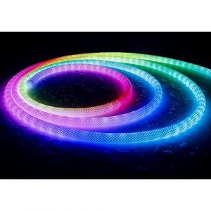 LOAMLIN Ruban N&eacute;on LED en Tissu Rond de Luxe WS2812B WS2811 de 1M avec Motif R&eacute;ticul&eacute;, 50Leds/m, Flexible et Adressable en Silicone, R&eacute;sistant &agrave; l'Eau IP67, DC5V (LOAMLIN Offical LED Store, neuf)