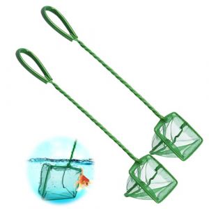 2 pièces Carré Épuisette Filet de Pêche Epuisette Aquarium Petit Filet de Pêche avec Poignée en Plastique pour Aquariophilie Poisson Crevette Reservoir de Poissons, 32 x 7.5 cm, Vert,epuisette (ZHAO YI YANG DE DIAN, neuf)