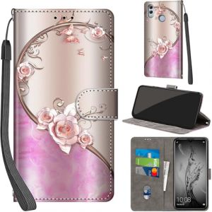 PHINIENLAND Coque pour Huawei P Smart 2019 Cover [Housse en Cuir PU Premium] [Etui &agrave; Rabat] [Pochette de Portefeuille], &Eacute;tui de Protection pour Honor 10 Lite,Rose (TYLP BUSINESS, neuf)