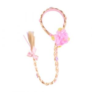 Homoyoyo Serre-tête Tressé Long Avec Fleurs Pour Fille Accessoire Cheveux Garçon Fille Pour Cosplay Et Fêtes Bandeau Raiponce Délicat Sans Clips Jeux De Rôle Et Anniversaire (Alda Jin, neuf)