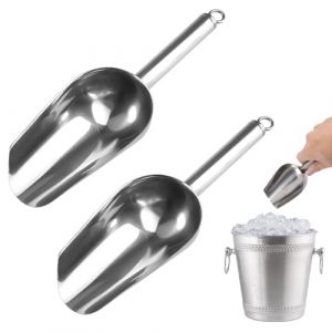 2 Pi&egrave;ces Petites Pelles &agrave; Glace en Acier Inoxydable, Cuill&egrave;re &agrave; Glace, Pelle a Glacon, Scoop Alimentaire, Pelle &agrave; Nourriture, Pelle &agrave; Farine pour Bonbons, Gla&ccedil;ons, C&eacute;r&eacute;ales, Noix (MFSSEU, neuf)