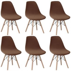 Housse de Chaise Scandinave en Velours Lot de 2 Housses de Chaise de Salle &agrave; Manger Extensibles Couverture Protection Chaises Scandinaves Lavable pour Cuisine Maison H&ocirc;tel Rose(Caf&eacute;,Lot de 6) (taiyuansuandashangmaoyouxiangongsi, neuf)