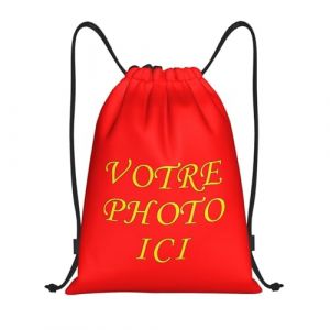 ROHBVMN sac a dos personnalisable &ndash; Sac de sport homme et femme personnalis&eacute;e, sac &agrave; dos voyage, sac piscine, sac &agrave; cordon avec votre logo, id&eacute;al pour le sport, les entra&icirc;nements et les loisirs (Magasin sur Mesure 2025 Fr, neuf)