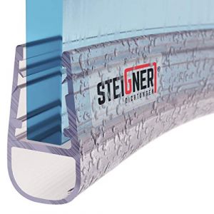 STEIGNER Joint de douche pour paroi en verre, 140cm, vitre 3,5/4/5mm, joint d'étanchéité PVC courbé pour les cabines de douche arrondies, UK06 (Jumbo-Shop, neuf)