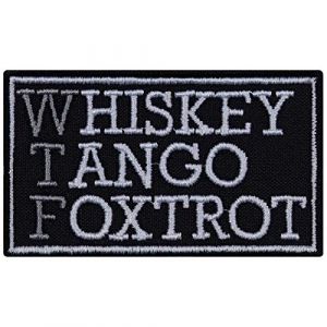 Écusson Thermocollant WTF Whiskey Tango Foxtrot Patch Morale Biker Tactical à coudre | Patch "What the fuck" Cadeau Militaire Application pour Veste/Gilet/Bottes 70x40mm (EXPRESS-STICKEREI, neuf)