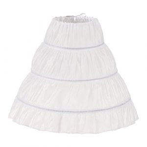G&eacute;n&eacute;rique Enfants 3 cerceaux Petticoat Filles Crinoline Jupons sous 4-14 Ans Filles Princesse/Robe de C&eacute;r&eacute;monie Jupon pour Fille Blanc Jupon sous V&ecirc;tements Crinolines sous-Jupe Taille R&eacute;glable (Jeisxsqe, neuf)