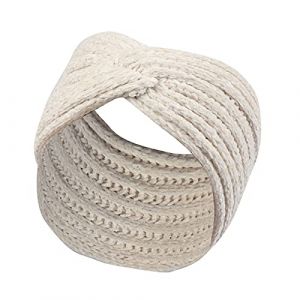Bandeau en laine pour femme - Haut vide - Tricot solide - Chaud - Automne - Blanc - Taille unique (WUDATI, neuf)