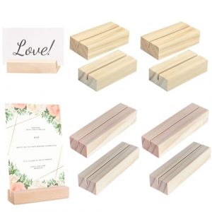 Juguta 8 Pièces Porte Carte Bois, Porte Carte Photo en Bois, Porte Menu Mariage, Support Bois, Porte Nom Table, Porte Numéros Table, Décoration Mariage, Pour Mariages et Fêtes (ROXYROX FASHION, neuf)