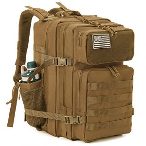 QT&QY Sacs à dos tactiques militaires pour hommes Sac de jour Molle 35L/45L Grande capacité sac à dos de fitness Sac à dos de randonnée avec porte-bouteille (Panda Outdoor Explorer-FR, neuf)