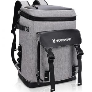 VS Vogshow Sac &agrave; Dos Isotherme 30L Grand Sac &agrave; Dos de Pique-Nique Sac Isotherme Multi-usages Hommes Femmes pour Camping, BBQ, Outdoor, Familial, Shopping, Voyage, Plage, P&ecirc;che, Gris (Pipibear Direct, neuf)