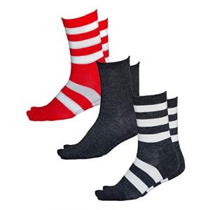 vitsocks Chaussette chaude fine 80% LAINE MÉRINOS douce Femme (3 PAIRES) quotidienne hiver unie et rayée, noir gris rouge blanc, 39-42 (Vitsocks, neuf)