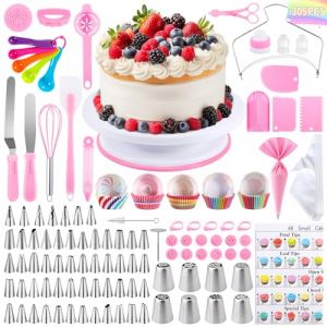 JAMATA Kit Patisserie Complet 305 Pièces, Ensemble Professionnel avec Plateau Tournant Gateau, Douille Patisserie et Poche Douille Patisserie, Idéal pour Tous les Amateurs de Pâtisserie (STORE FLORES SANCHEZ JUAN JOSE S.R.L., neuf)