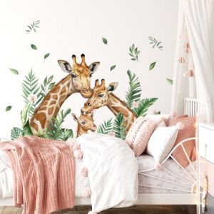 Runtoo Stickers Muraux Girafe Autocollant Mural Animaux Jungle XXL Deco Stickers Chambre Enfants Bébé Salon Décoration (Decalplanet-EU, neuf)