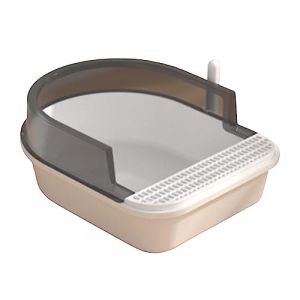 JISADER Bac à Litière pour Chat, Maison de Toilette avec Pelle, Caisse Litière Demi-fermée pour Aération Rapide, Facile à Nettoyer, Rectangulaire, Noir XL (JIAPpin, neuf)